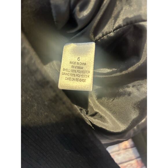 Emily... satin lined black striped blazer jacket women's size 6 - Picture 3 of 4